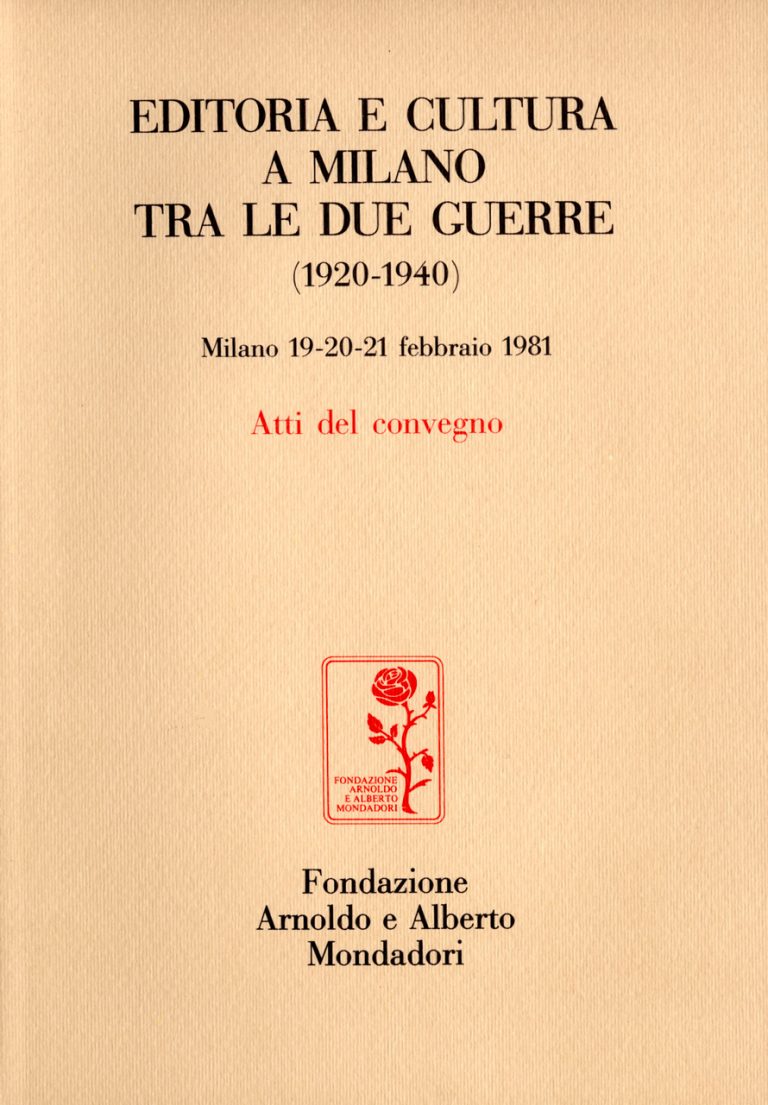 Editoria e cultura a Milano tra le due guerre copertina