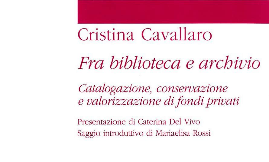 Fra biblioteca e archivio copertina