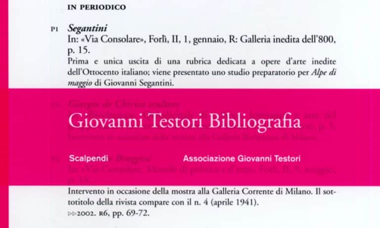 Giovanni Testori Bibliografia copertina