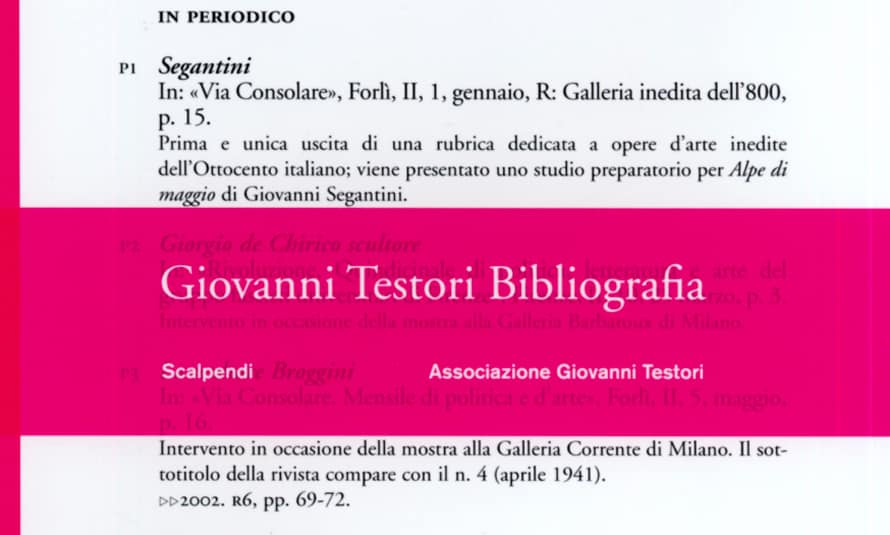 Giovanni Testori Bibliografia copertina