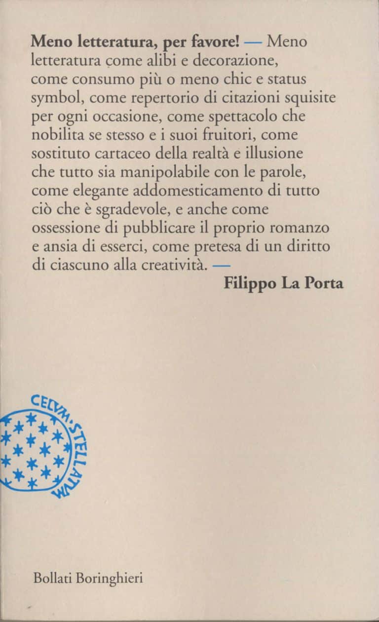 Meno letteratura per favore