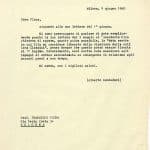 Lettera Milano 9 giugno 1960