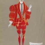 Bozzetto del costume di Pier Luigi Pizzi per "La Venexiana" di anonimo del Cinquecento, 1954